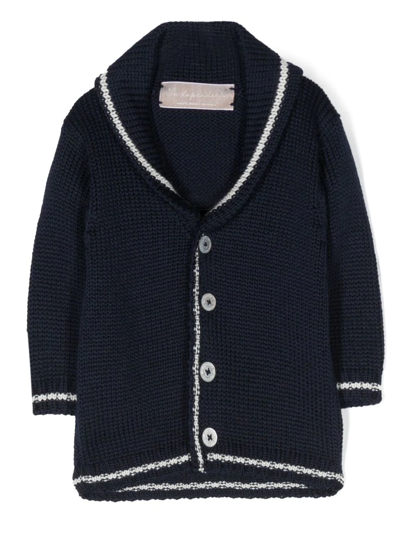 La Stupenderia Babies' Button-up Wool Cardigan In Blau