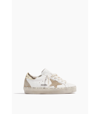 GOLDEN GOOSE HI STAR SNEAKER IN WHITE/TAUPE/PLATINUM