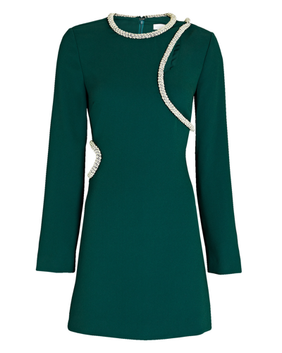 green emerald velvet dress Jonathan Simkhai Women's Crissy Raglan Puff Sleeve Mini Dress  Saint  Bernard