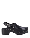 Re/done 70s Studded Leather Slingback Clogs In Black