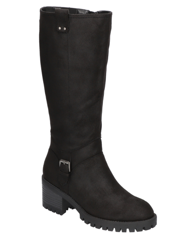 Bella Vita Baina Womens Faux Suede Side Zip Knee-high Boots In Black