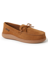 Dearfoams Men's Woodstock Genuine Suede Energy Return Moccasin Slippers In Chestnut