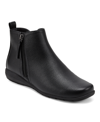 Easy Spirit Aerial Womens Leather Low Heel Ankle Boots In Black Tumbled