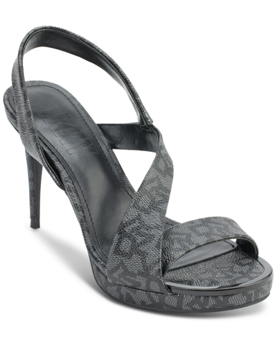 Dkny Women's Diva Asymmetrical Slingback Stiletto Sandals In Black