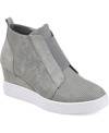 Journee Collection Women's Clara Wedge Sneakers In Gray