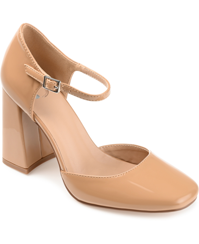 JOURNEE COLLECTION WOMEN'S HESSTER BLOCK HEEL ANKLE STRAP PUMPS
