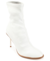 Journee Collection Womens Gizzel Almond Toe Stiletto High Ankle Booties In White
