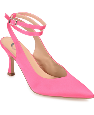 Journee Collection Women's Marcella Satin Heels Women's Shoes In Fuchsia