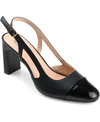 Journee Collection Women's Reignn Cap Toe Slingback Pumps In Black