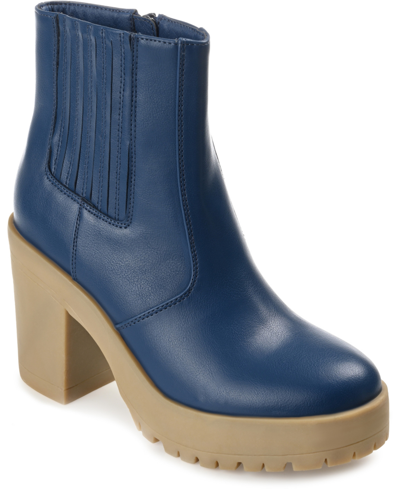 Journee Collection Women's Riplee Platform Bootie In Blue