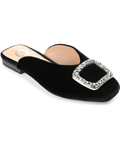 Journee Collection Women's Sonnia Velvet Mules In Black