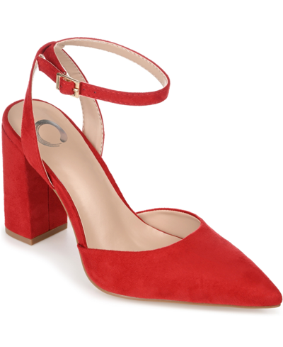 JOURNEE COLLECTION WOMEN'S TYYRA ANKLE STRAP BLOCK HEEL PUMPS