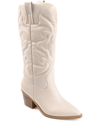 Journee Collection Women's Chantry Mid Shaft Western Boots In Beige