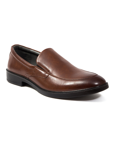 Deer Stags Men's Refine Memory Foam Water Repellant Slip-on Moc-toe Loafer Shoes In Brown