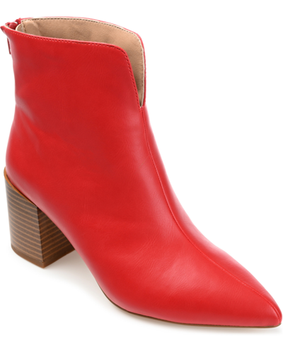 Journee Collection Women's Kayden Block-heel Booties In Red