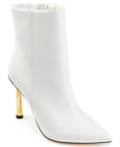 Journee Collection Women's Rorie Stiletto Pointed Toe Booties In White