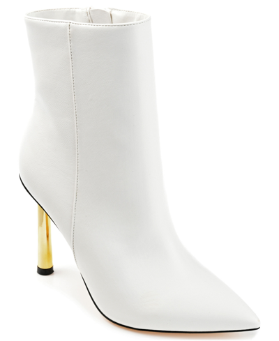 Journee Collection Women's Rorie Pointed Toe Stiletto Dress Booties In White