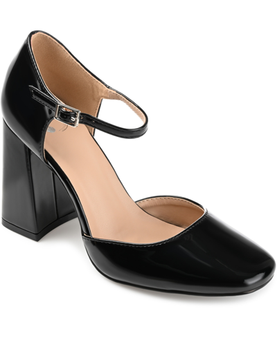 JOURNEE COLLECTION WOMEN'S HESSTER BLOCK HEEL ANKLE STRAP PUMPS