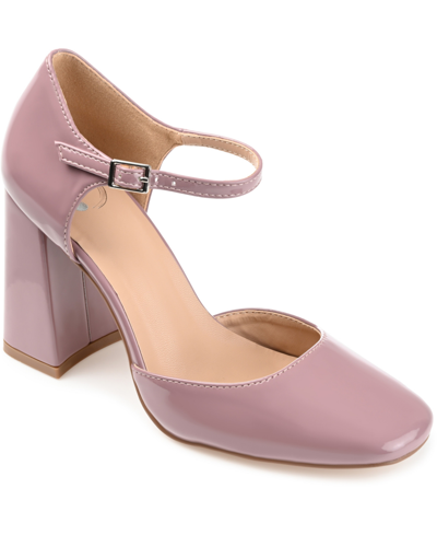JOURNEE COLLECTION WOMEN'S HESSTER BLOCK HEEL ANKLE STRAP PUMPS