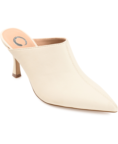 Journee Collection Shiyza Faux Leather Mule Pump In Nude