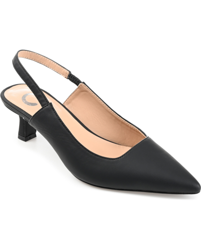 Journee Collection Women's Paulina Kitten Heel Slingback Pumps In Black