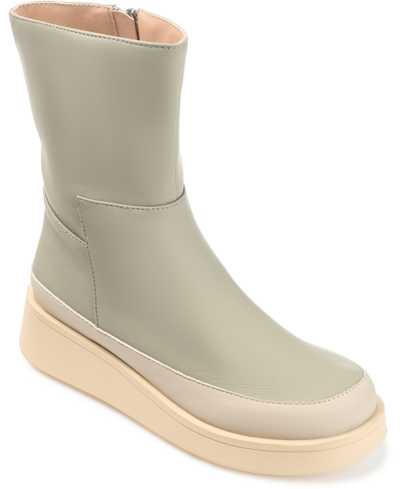 Journee Collection Women's Cristen Lug Sole Booties Women's Shoes In Olive