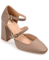 Journee Collection Womens Isadorah Mary Jane Mid Block Heel Square Toe Pumps In Brown
