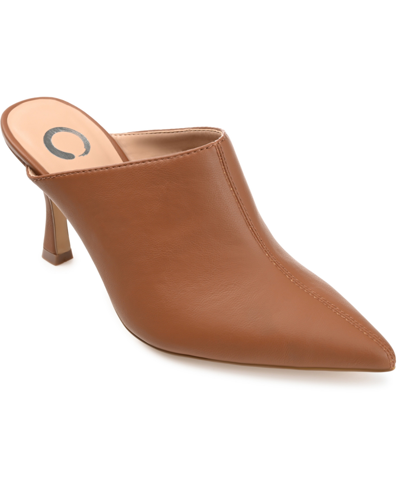 Journee Collection Shiyza Faux Leather Mule Pump In Brown