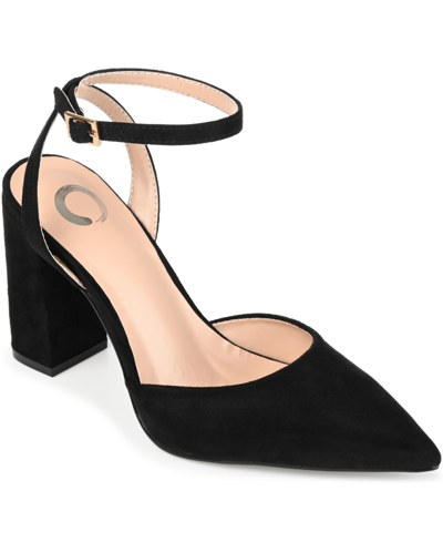 JOURNEE COLLECTION WOMEN'S TYYRA ANKLE STRAP BLOCK HEEL PUMPS