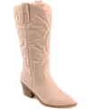 Journee Collection Women's Chantry Mid Shaft Western Boots In Blush