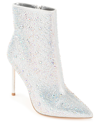 Journee Collection Women's Alexis Rhinestone Stiletto Dress Booties In White