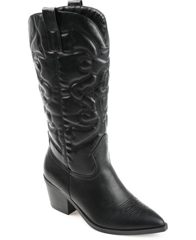 Journee Collection Women's Chantry Cowboy Boots In Black