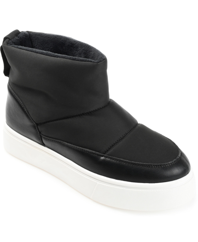 Journee Collection Women's Sethie Platform Cold Weather Puffer Booties In Black