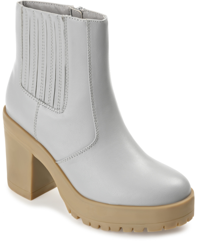Journee Collection Women's Riplee Platform Bootie Women's Shoes In White
