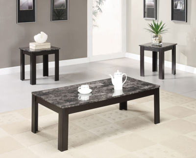 Coaster Home Furnishings Woodlawn Casual Three-piece Occasional Table Set In Black