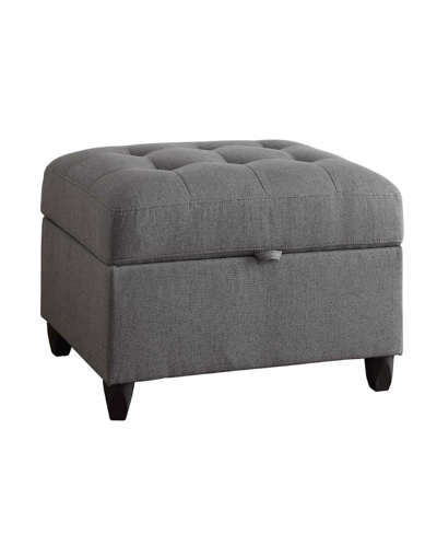 Coaster Home Furnishings Vallejo Storage Ottoman With Button Tufting In Grey