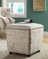 COASTER HOME FURNISHINGS CORTEZ UPHOLSTERED OTTOMAN WITH NAILHEAD TRIM