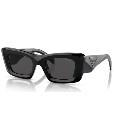 Prada Women's Low Bridge Fit Sunglasses, Pr 13zsf52-x In Black