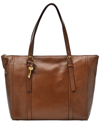 FOSSIL CARLIE LEATHER TOTE BAG