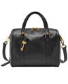 Fossil Jacqueline Leather Satchel In Black