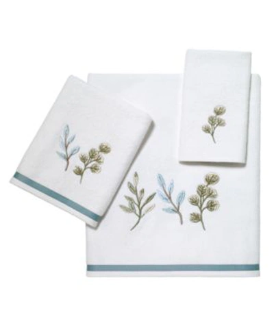 Avanti Ombre Leaves Bath Towels Collection Bedding In White