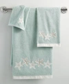 Avanti Sequin Shells Beachy Cotton Bath Towel, 27" X 50" In Mineral