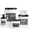 AVANTI CHALK IT UP VINTAGE INSPIRED CERAMIC BATH ACCESSORIES