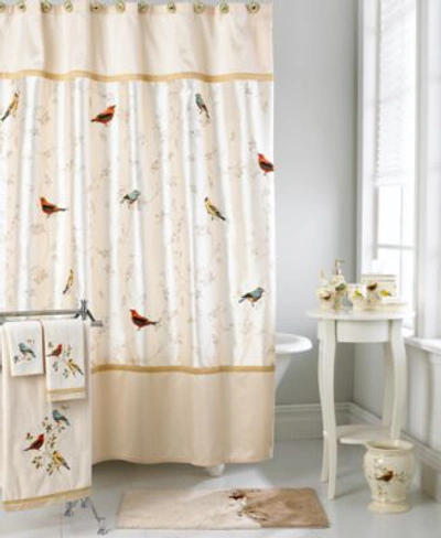 Avanti Gilded Birds Shower Collection Bedding In Ivory