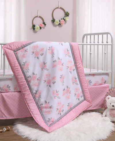 The Peanutshell Floral Crib Bedding Set, 3 Piece In Pink