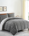 Unikome Classic 3 Piece Lightweight Quilt Sherpa Ultra Soft Reversible Down Alternative Comforter Set Collec In Gray