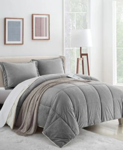 UNIKOME CLASSIC 3 PIECE LIGHTWEIGHT QUILT SHERPA ULTRA SOFT REVERSIBLE DOWN ALTERNATIVE COMFORTER SET