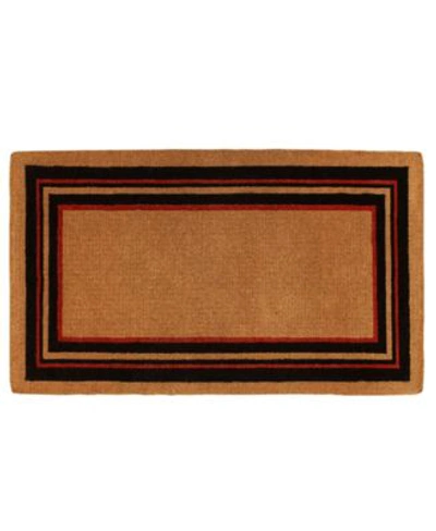 Home & More Esquire Coir Doormat Collection Bedding In Natural/black/red