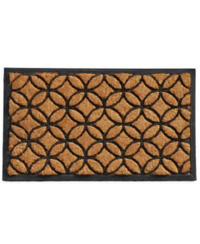 Home & More Home More Circles Coir Rubber Doormat Collection Bedding In Natural/black