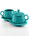 Fiesta 4 Pc. Sugar Bowl And Creamer Set With Tray In Turquoise